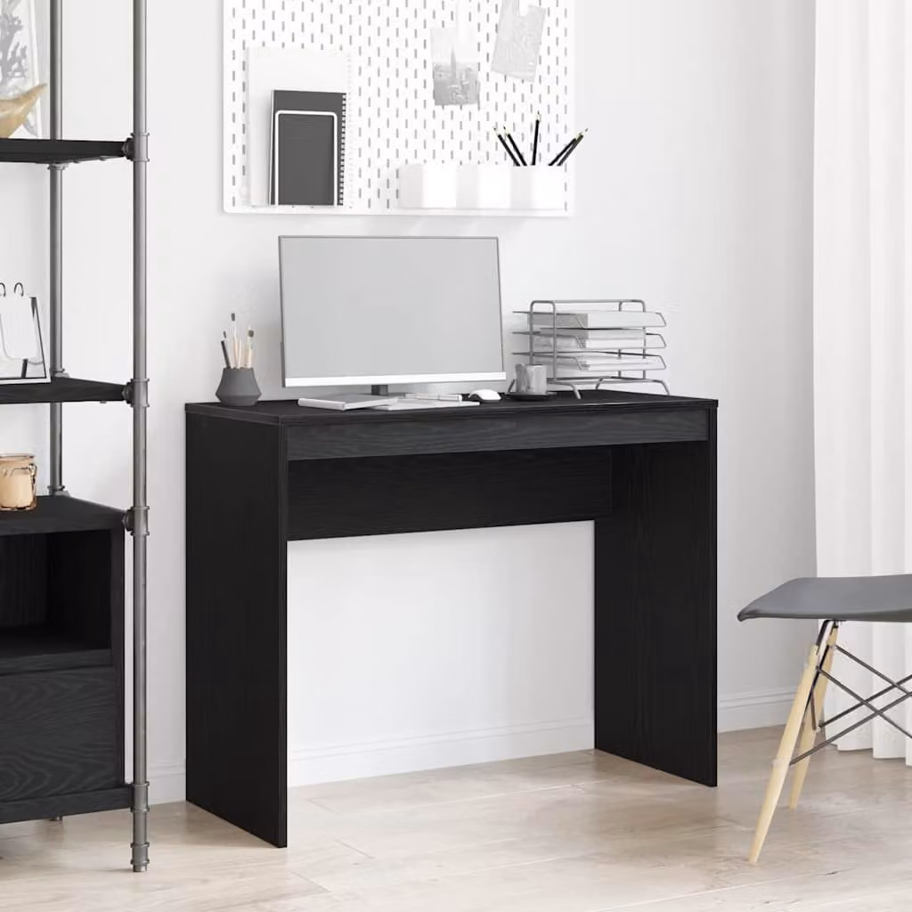 Scrivania da computer moderna vidaXL in legno MDF nero L 90 cm, P 40 cm, H 72 cm