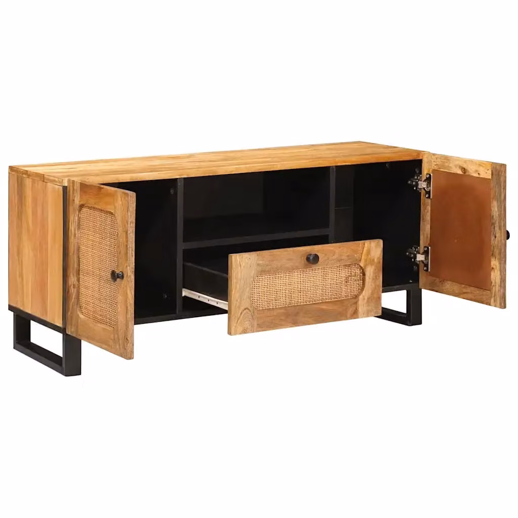 Mobile TV-Credenza moderno DESIGN IN in legno di mango massello marrone L 105 cm, P 33 cm, H 46 cm – 2