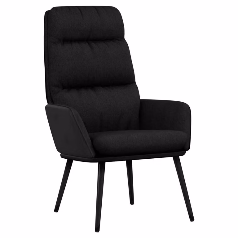 Recliner in tessuto nero
