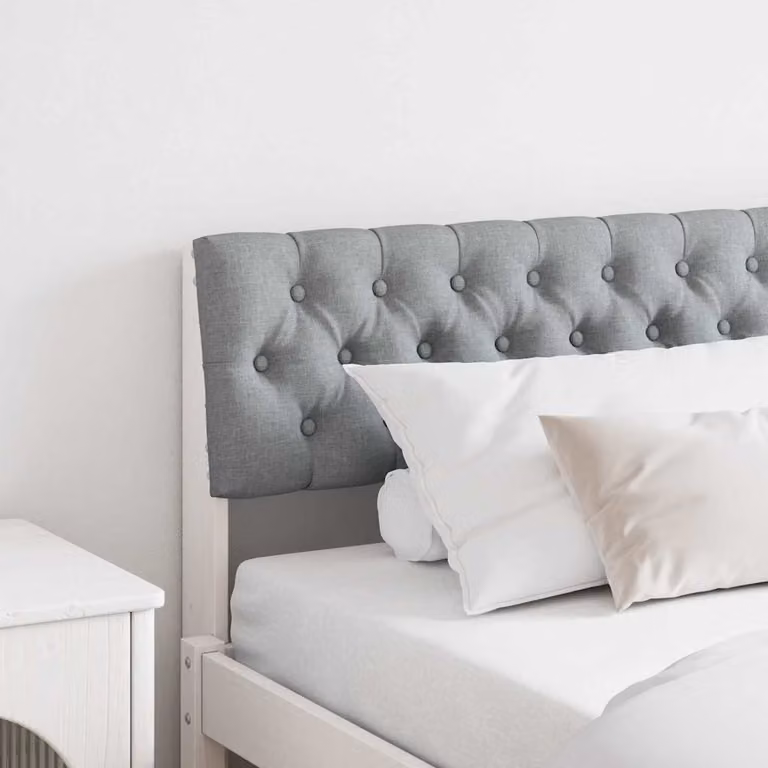 Testiera imbottita vidaXL in pino massello Grigio, Larghezza: 180 cm