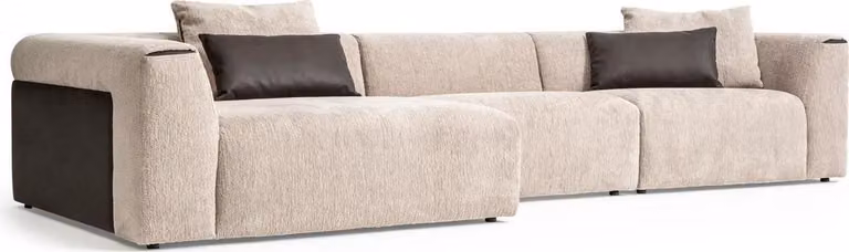 Moderne Beige Eckwohnlandschaft Luxus Ecksofa Polstercouchen Modern