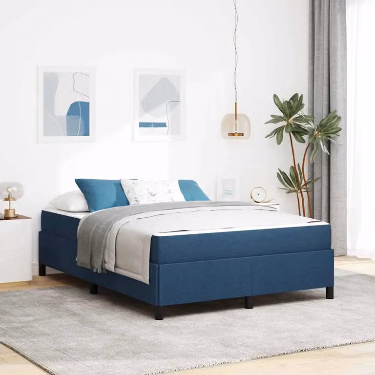 Letto a molle vidaXL in tessuto blu L: 160 cm, P: 200 cm