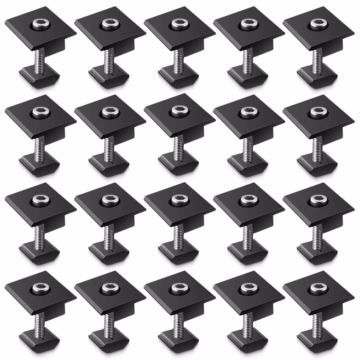 Connettori a morsetto a forma di T, 10 pezzi, per moduli solari da 30/35 mm, colore nero