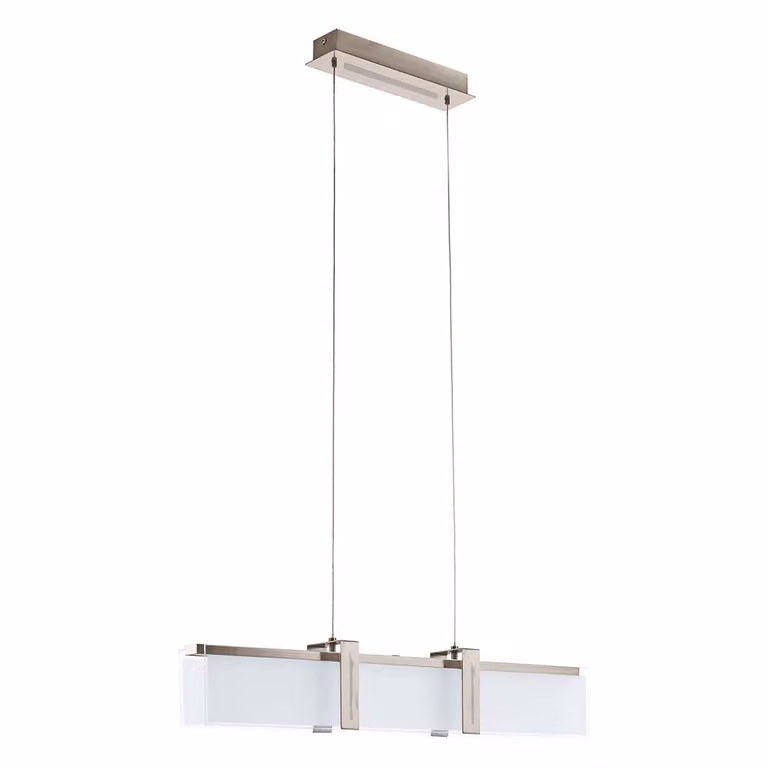 Lampada a sospensione Campera LED Bianco, trasparente, nichel opaco