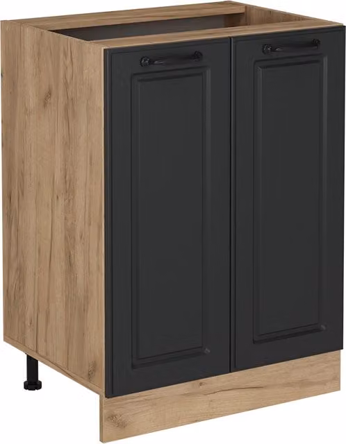 Mobiletto base cucina Vicco R-Line Antracite e Rovere dorato con finitura opaca, larghezza: 60 cm