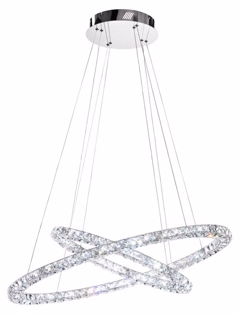 Toneria, lampada a sospensione LED in cristallo, cromo 128x 0, 5W
