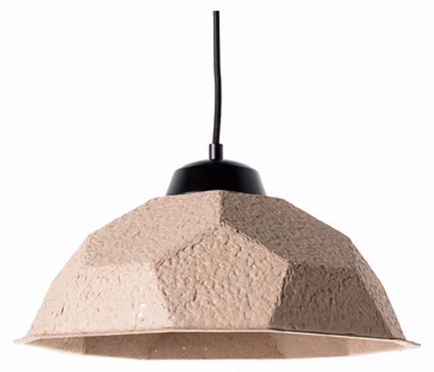 Lampada a Sospensione Ø35xH160 cm in Cartone Riciclato e Metallo Egg Tortora