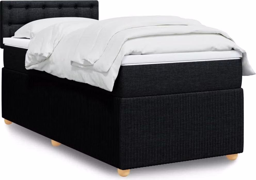 Maison Exclusive - Giroletto a Molle con Materasso Nero 90x190 cm in Tessuto