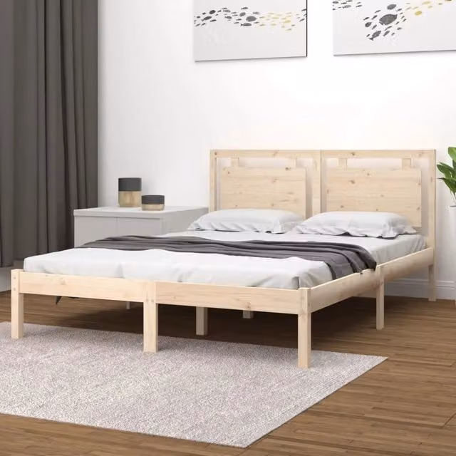Giroletto Small Double in Legno Massello di Pino vidaXL, non trattato, L/P/H: 120 x 195,5 x 31 cm – 1