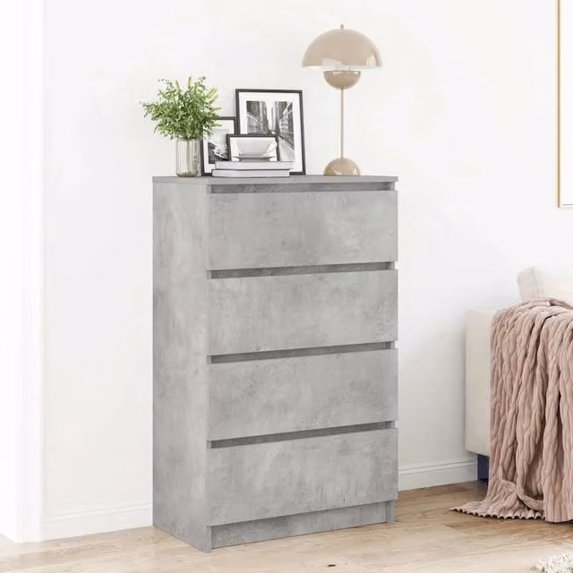 Credenza Buffet Armadio da Cucina Design Mania Grigio Cemento in Legno Multistrato L: 60 cm, P: 35 cm, H: 98,5 cm