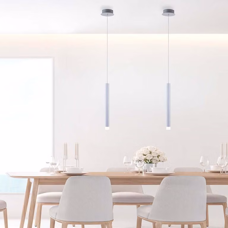 Lampada a sospensione a LED, alluminio, H 120 cm