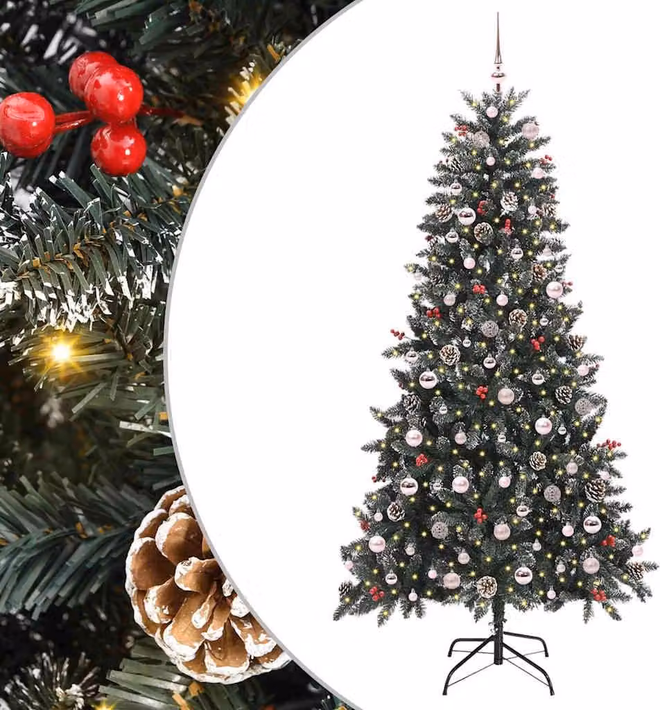 Albero di Natale artificiale verde 210 cm PVC, plastica e acciaio