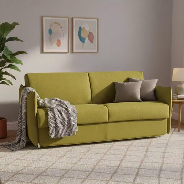 Divano Letto Trissino DMORA 2 Posti Sfoderabile Verde L: 180 cm, P: 95 cm