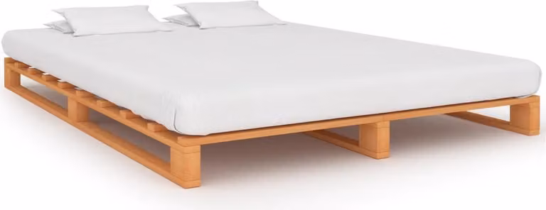 The Living Store Letto in pallet marrone Pino massiccio 200×200 cm