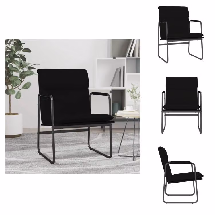 vidaXL Sedia da salotto nera 55x64x80 cm in Pelle finta - Poltrona