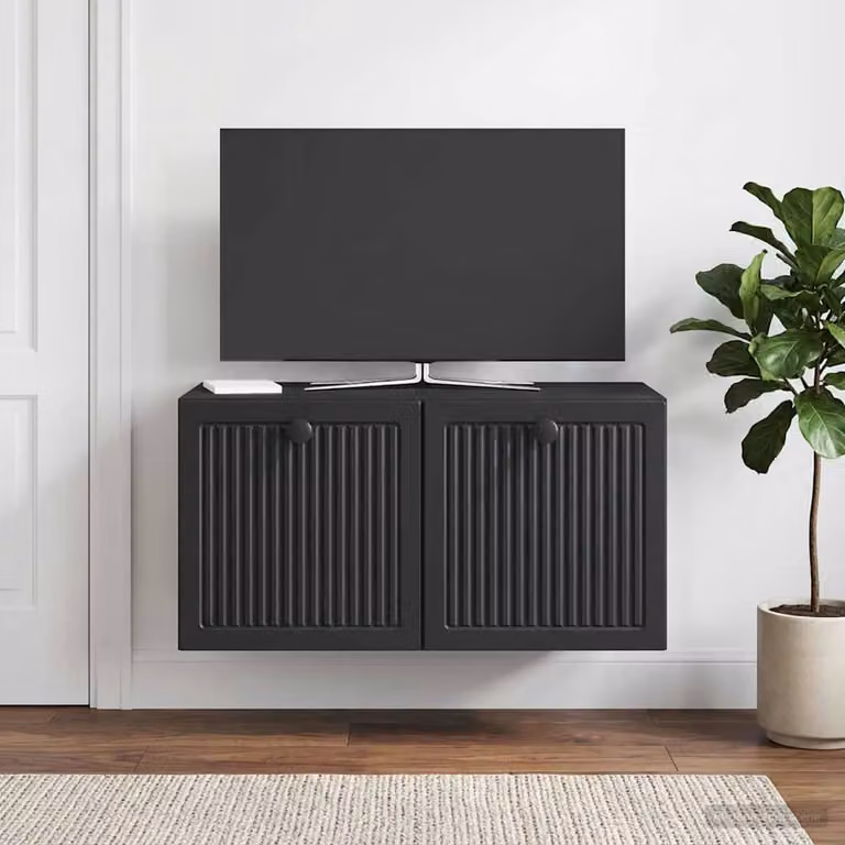 vidaXL Mobile Porta TV da Muro Moderno Nero L: 59,5 cm, P: 31 cm, H: 30 cm