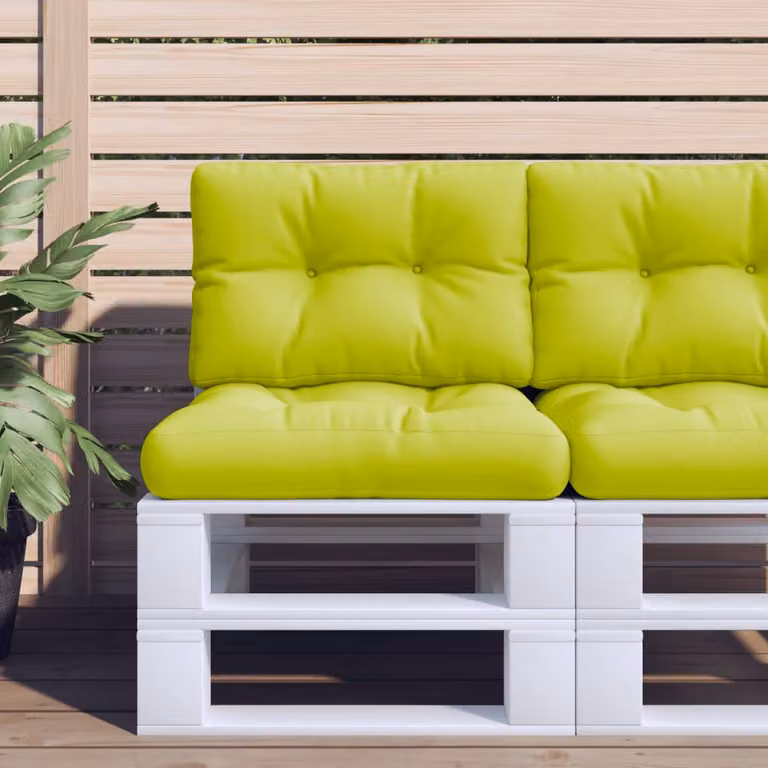 Set di 2 cuscini quadrati per divani pallet vidaXL in tessuto verde, idrorepellenti e resistenti ai raggi UV