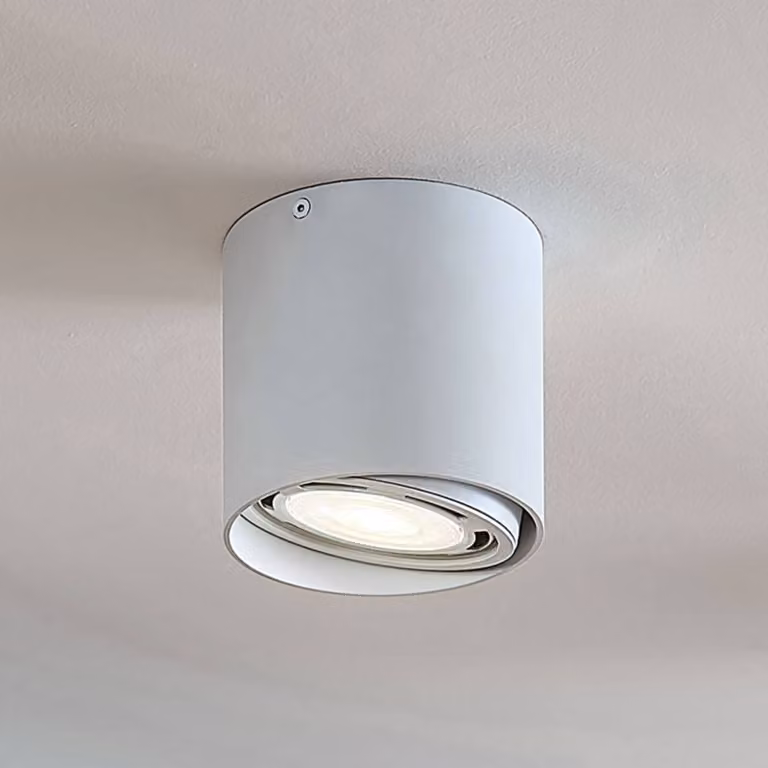 Faretto da soffitto Arcchio Mabel, Ø 13 cm, bianco, metallo, GU10 Mabel Arcchio, dimmerabile, Bianco / Opale, Cucina, Alluminio, Moderno, Faretto