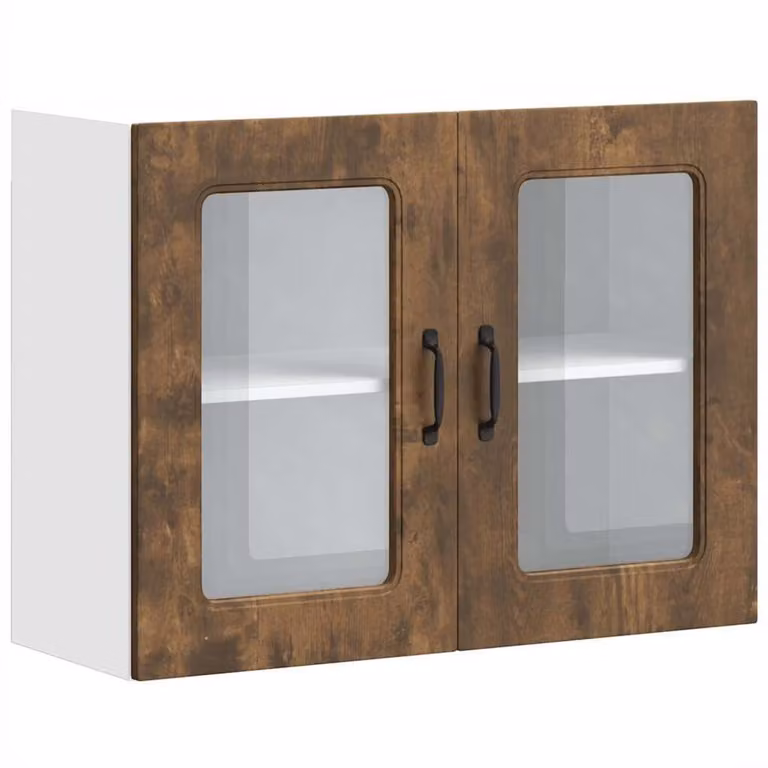 Pensile da Cucina con Porta in Vetro Kalmar Rovere Fumo