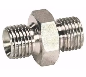 Doppio nipplo per aria compressa con filettatura esterna 1/4"-1/4"