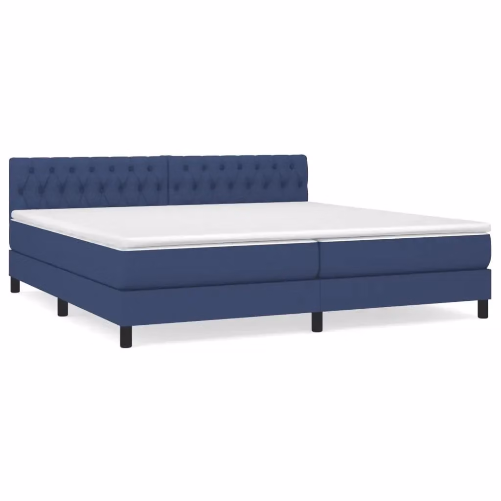 Letto Ibrido con Giroletto a Molle e Materasso vidaXL, Blu e Bianco, L/P: 200 x 200 cm – 2