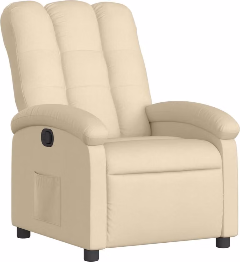 Poltrona reclinabile in tessuto color crema