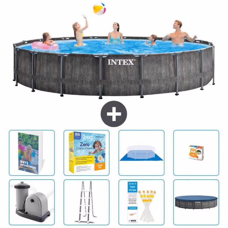 Struttura per piscina a forma di prisma - 549x122 cm - composta da 7 elementi - modello S529