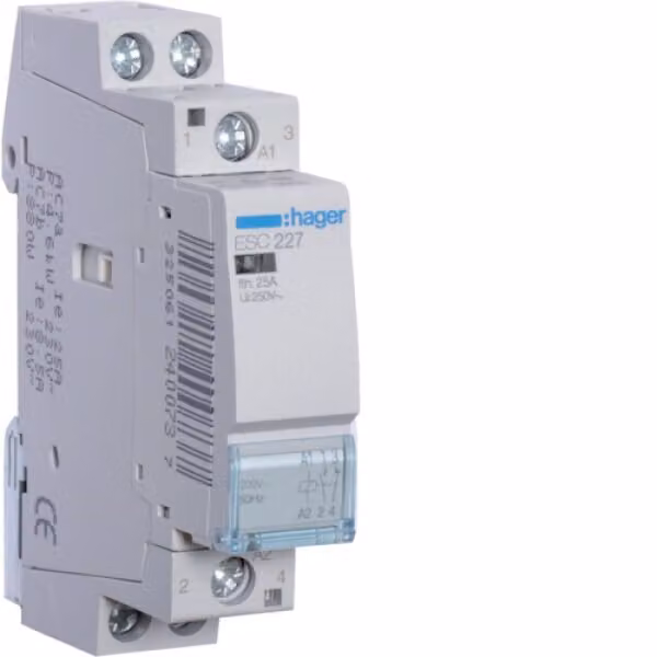 Contattore Hager 25A 1S+1NC 230V ESC227