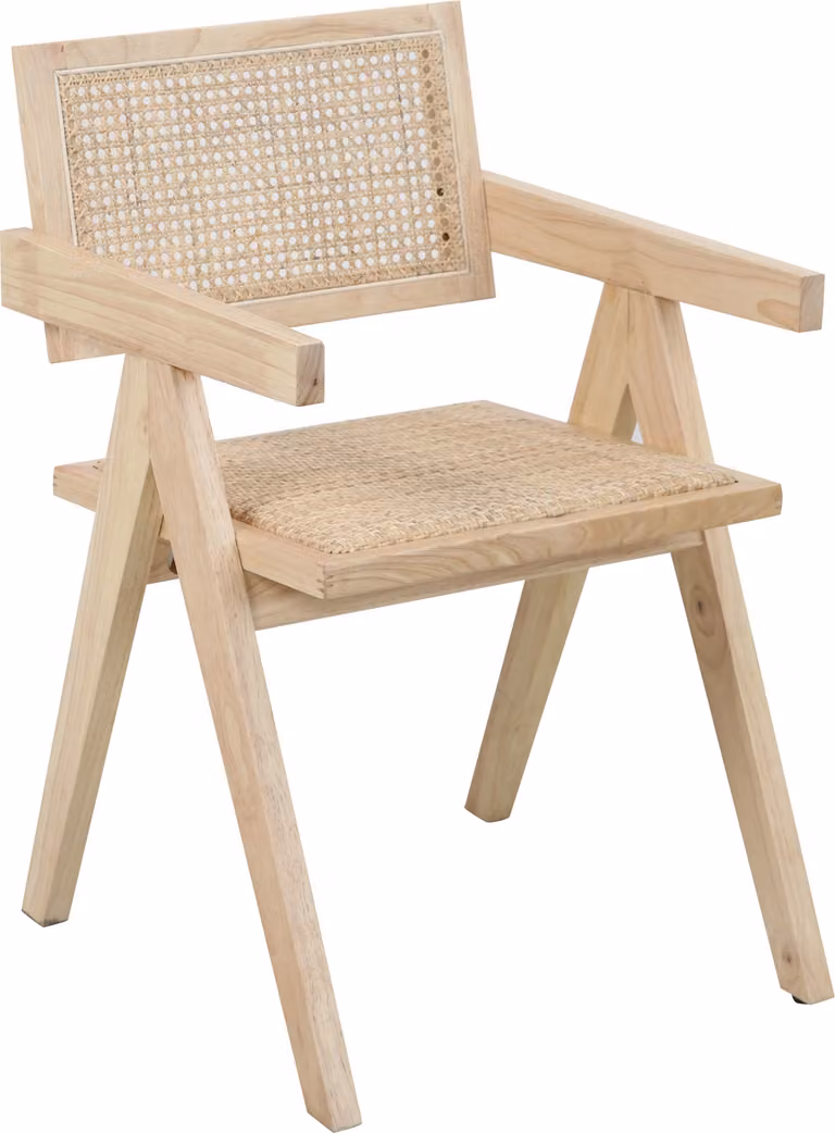 Poltrona Hevea rattan naturale sedia da pranzo sedia da cucina sedia da soggiorno sedia da sala da pranzo