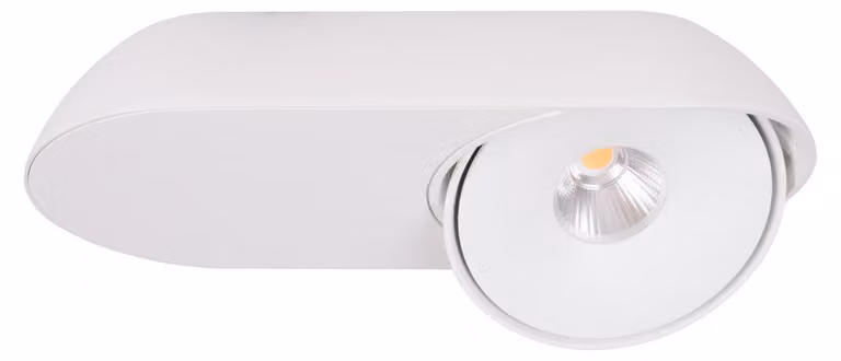 Faretto da soffitto LED ovale VECTOR bianco 10 W, luce calda 614 lm, alluminio, dimensioni: 3,9 x 20,6 x 10,2 cm, IP20, Maxlight