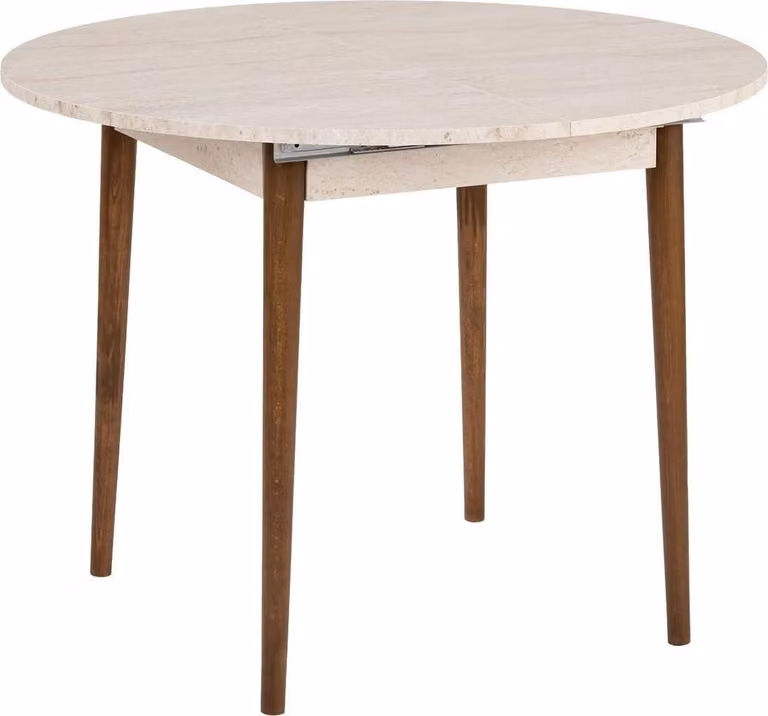 Calicosy - Tavolo da pranzo allungabile da 100 a 131 cm con piano rotondo - KLARA