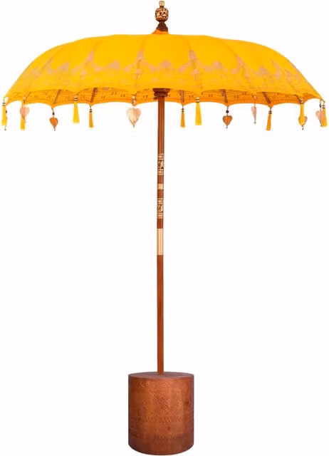 Ombrello balinese con base Giallo e marrone 190 x 190 x 295 cm 3433026