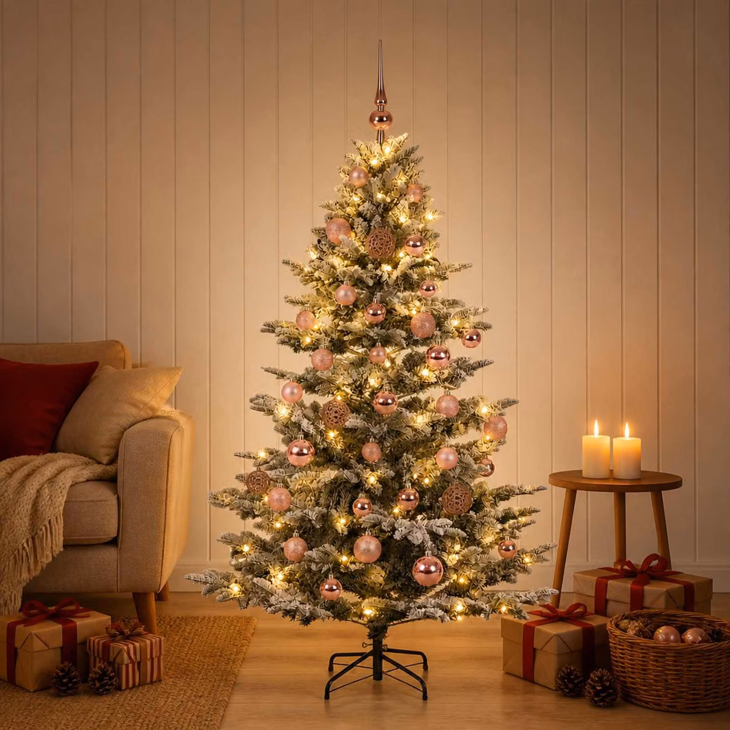 vidaXL Albero di Natale artificiale con palline 150 cm 150 LED