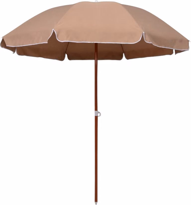 The Living Store Ombrellone con palo in acciaio 240 cm Taupe