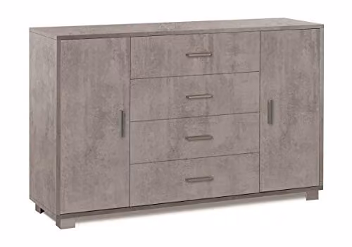 Sarmog Madia due ante quattro cassetti Beton Cemento 136x41x h86 cm