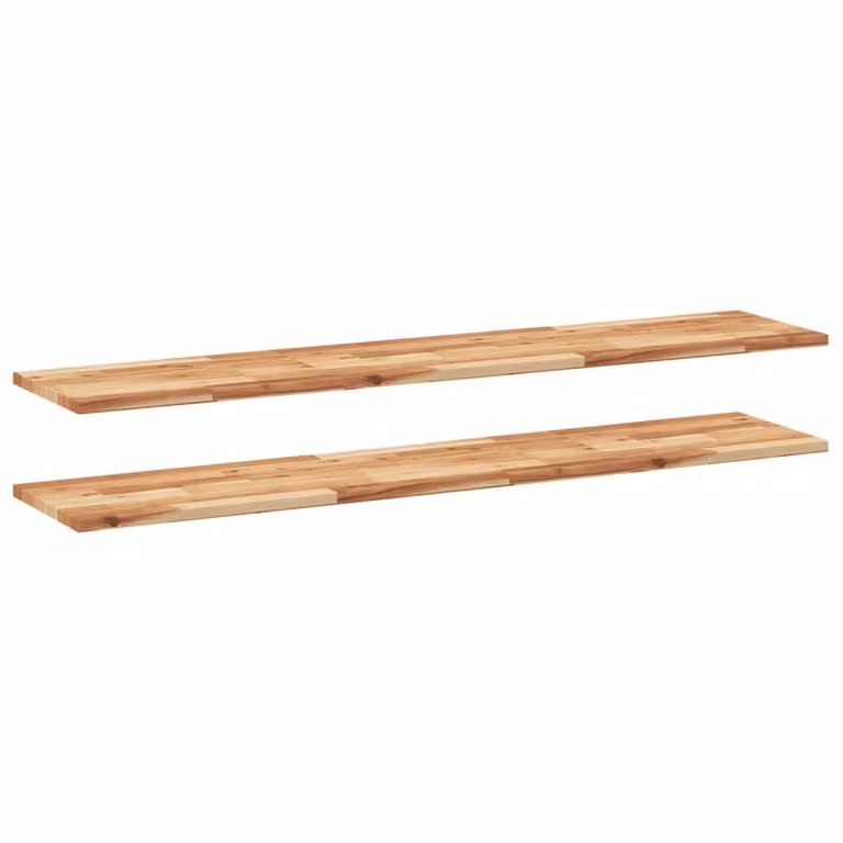 Set di 2 mensole da parete VIDAXL in legno di acacia marrone con finitura a olio, L 160 x P 30 x H 2 cm