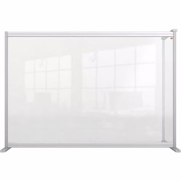 Divisorio per scrivania allungabile Premium Plus telaio in alluminio acrilico 1400x1000mm trasparente