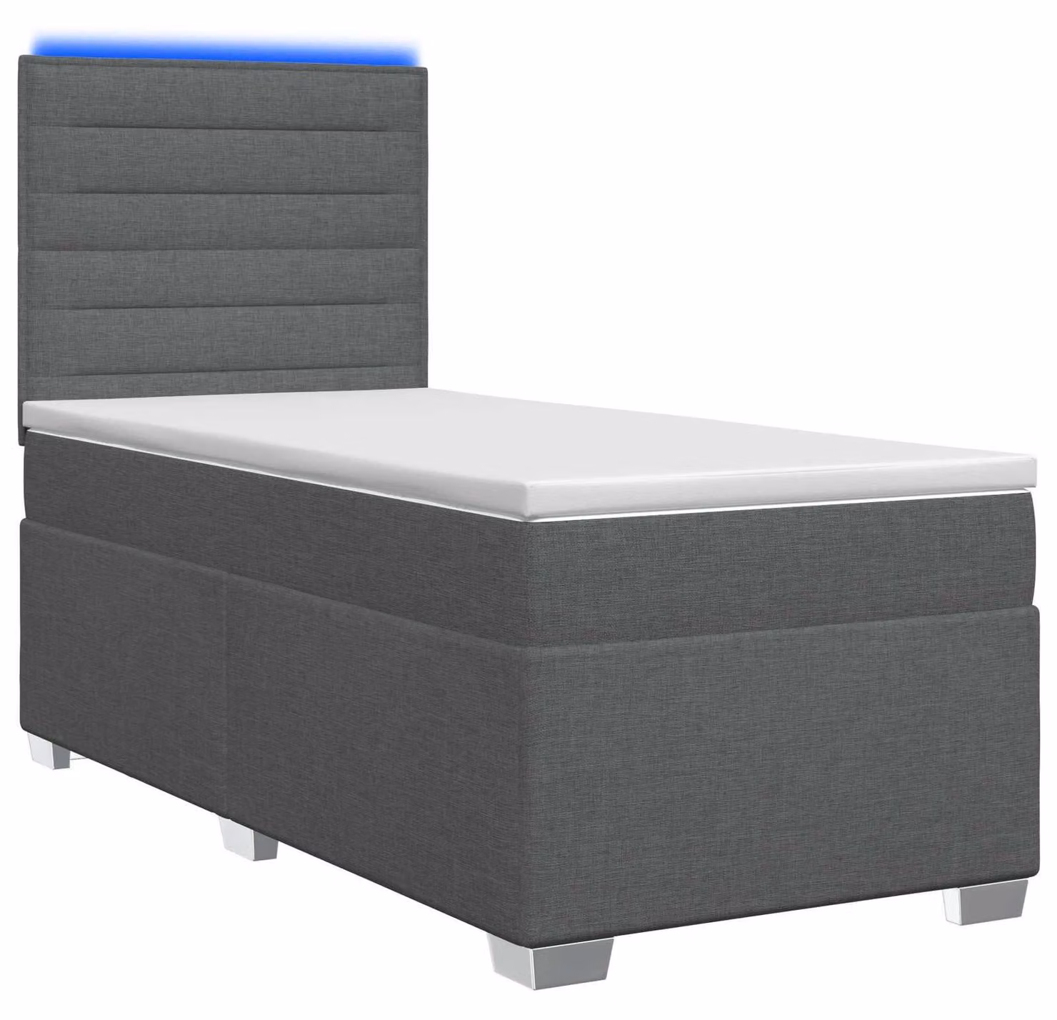 Letto a molle con materasso grigio scuro 90 x 190 cm in tessuto