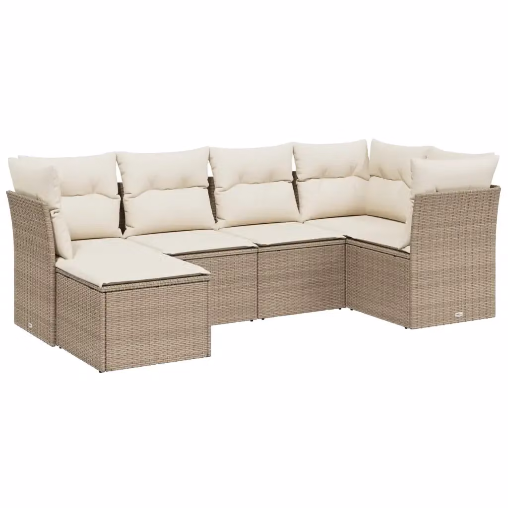 Set Divano da Giardino a L vidaXL in Polyrattan con Cuscini Beige e Struttura in Metallo – 2