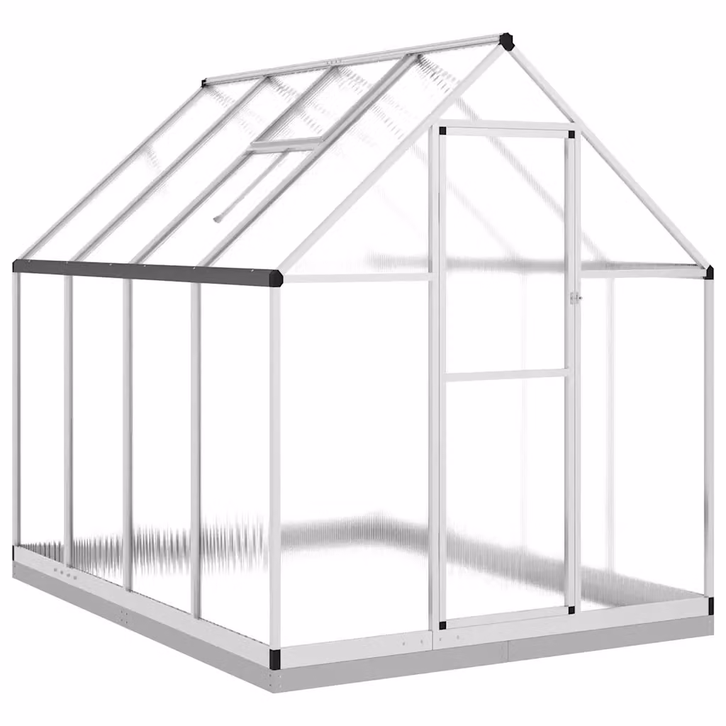 vidaXL Telaio Serra in Alluminio e Policarbonato Argento L: 224 cm, P: 169 cm, H: 202 cm – 2