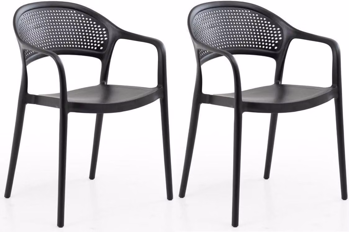 Sedia in plastica con schienale forato, disponibile in diversi modelli