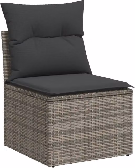 Set Divani da Giardino 11 pz con Cuscini in Polyrattan Grigio 3220719