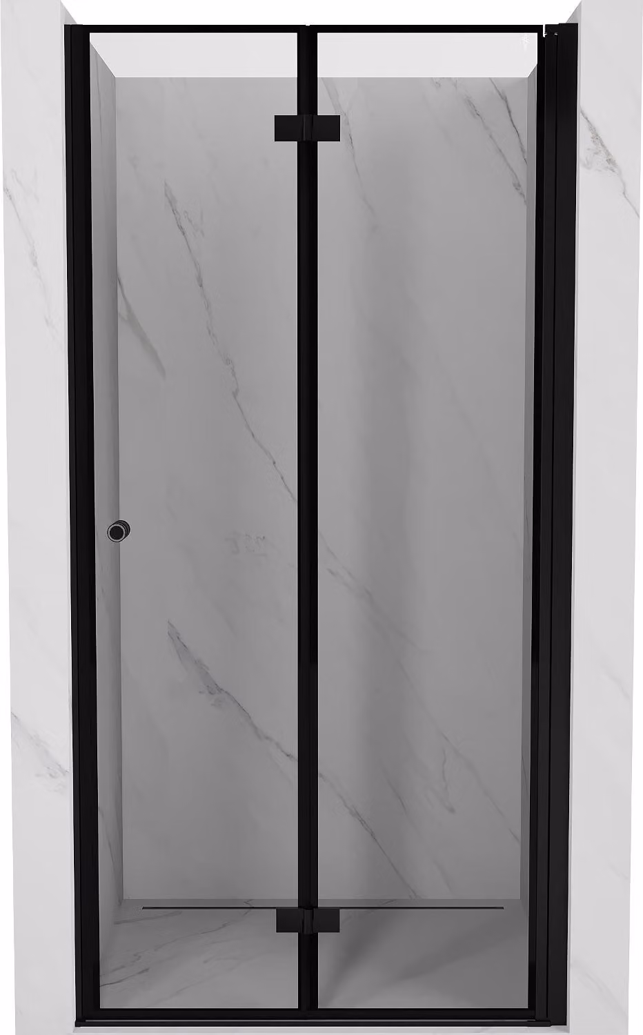 Mexen Mist-F porta doccia pieghevole destra 120 cm, cornice nera, nere - 8A6-120-000-70-70-P
