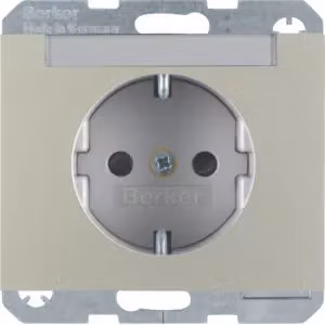 Berker 47387004 Presa SCHUKO con pannello di etichettatura in acciaio inossidabile verniciato Berker K.5