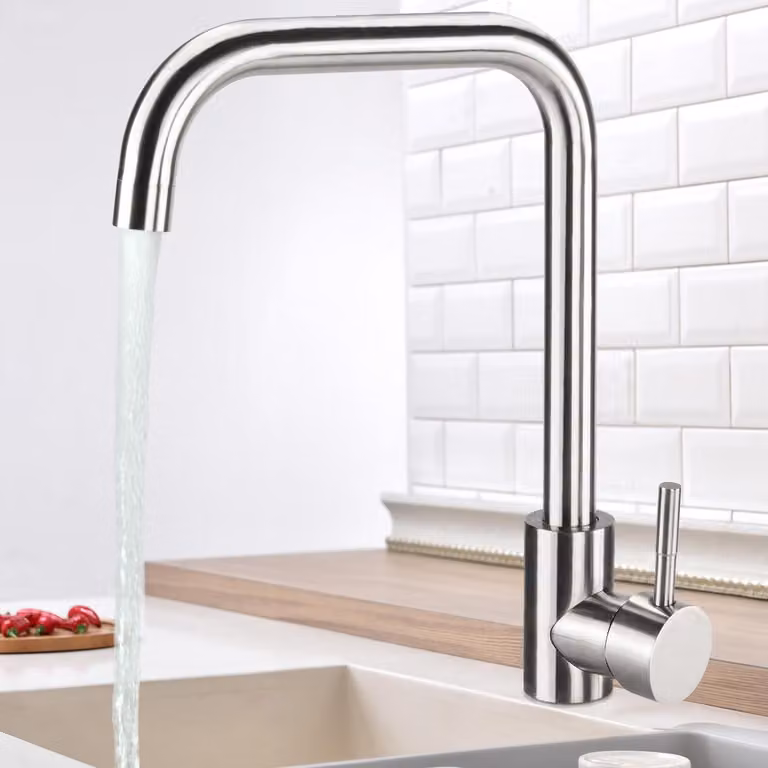 Rubinetto da cucina a 360° - Miscelatore monocomando - Acciaio inossidabile - Resistente - Facile da installare - Cartuccia in Vetroceramica - Miscelatore