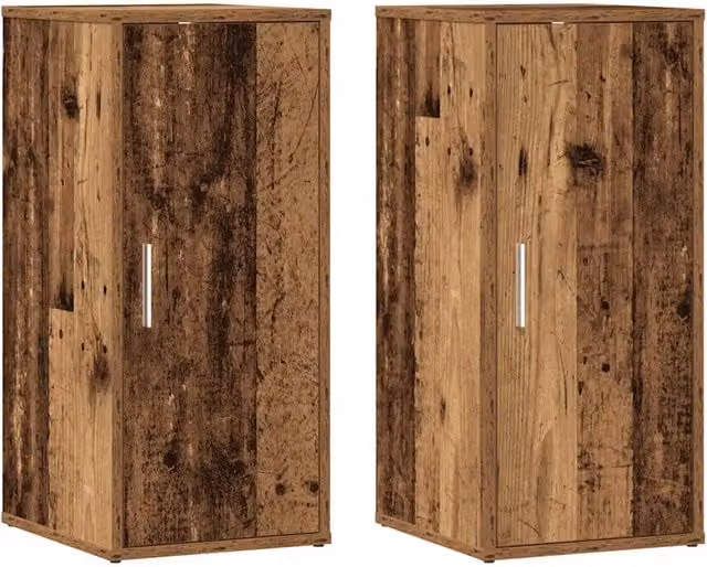 Set di 2 scarpiere pratico contenitore 32 x 35 x 70 cm in legno multistrato vecchio legno 02_0050916