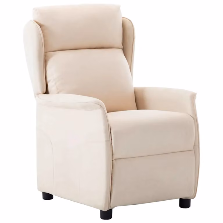 vidaXL Poltrona reclinabile moderna beige con braccioli e leva manuale