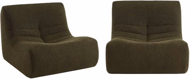 Divano modulare boucle sottovuoto e compresso, 2 posti, cachi scuro