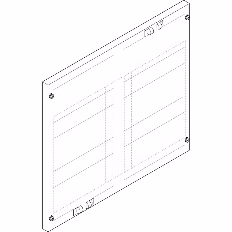 Piastra di copertura ABN 500x450 mm 2FB/3RE_NH1+2, raccoglitore da 60 mm per sezionatori NH1/2, EBM 70 mm FAP23722N