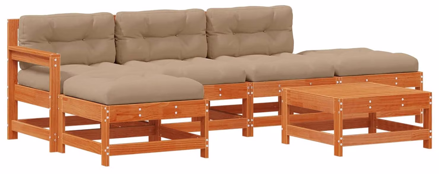 Set Lounge da Giardino 6 pcs Marrone Cerato